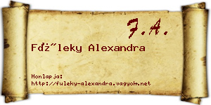 Füleky Alexandra névjegykártya